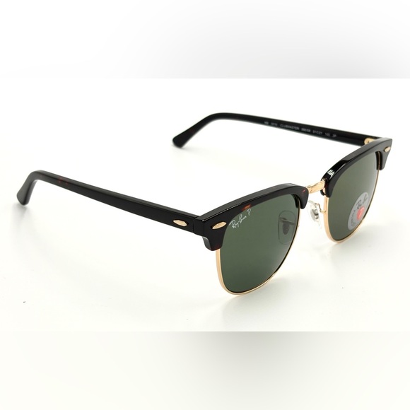 Ray-Ban Polarized Clubmaster Sunglasses Classic Hipster 990/58 Tortoise 51mm - Picture 6 of 14